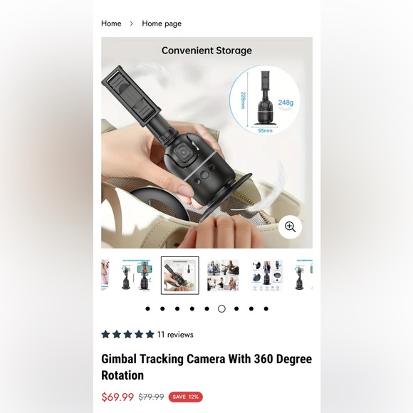 NIB Gimbal Tracking Selfie Stick Tripod With 360 Degree Rotation - Picture 11 of 11